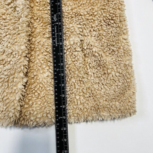 Abercrombie Kids Tan Brown Sherpa Teddy Coat - Size 15/16 - Picture 5 of 11